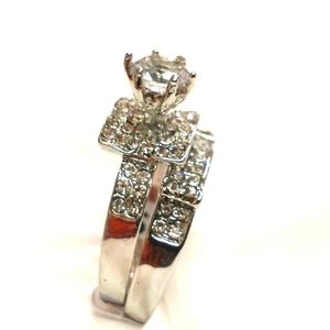 White sapphire wedding set